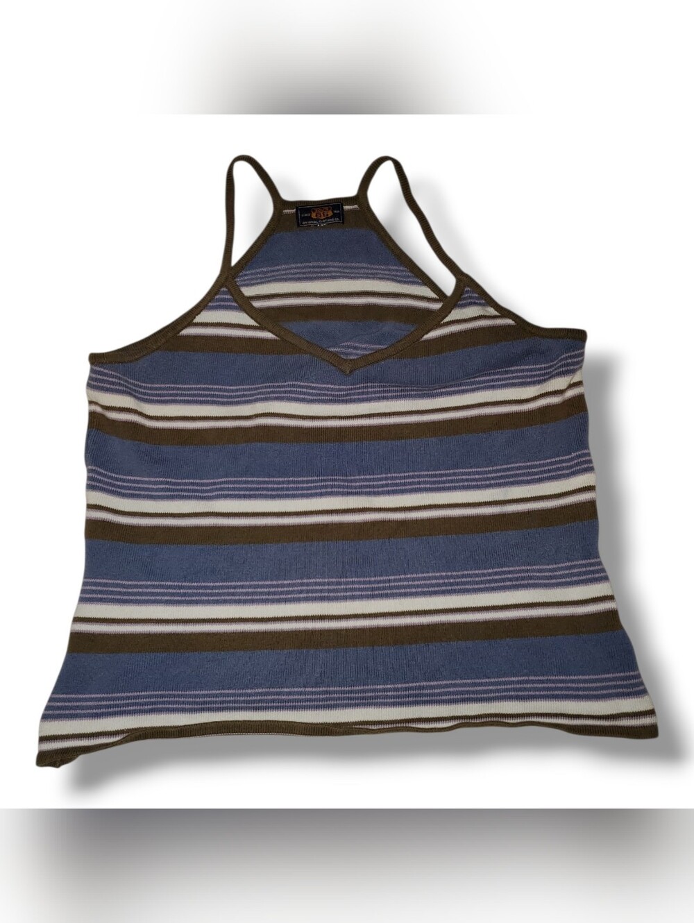 Striped Blue and Brown Tank Top